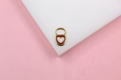 18K Gold Filled Soda Pull Tab Heart Shape Pendant