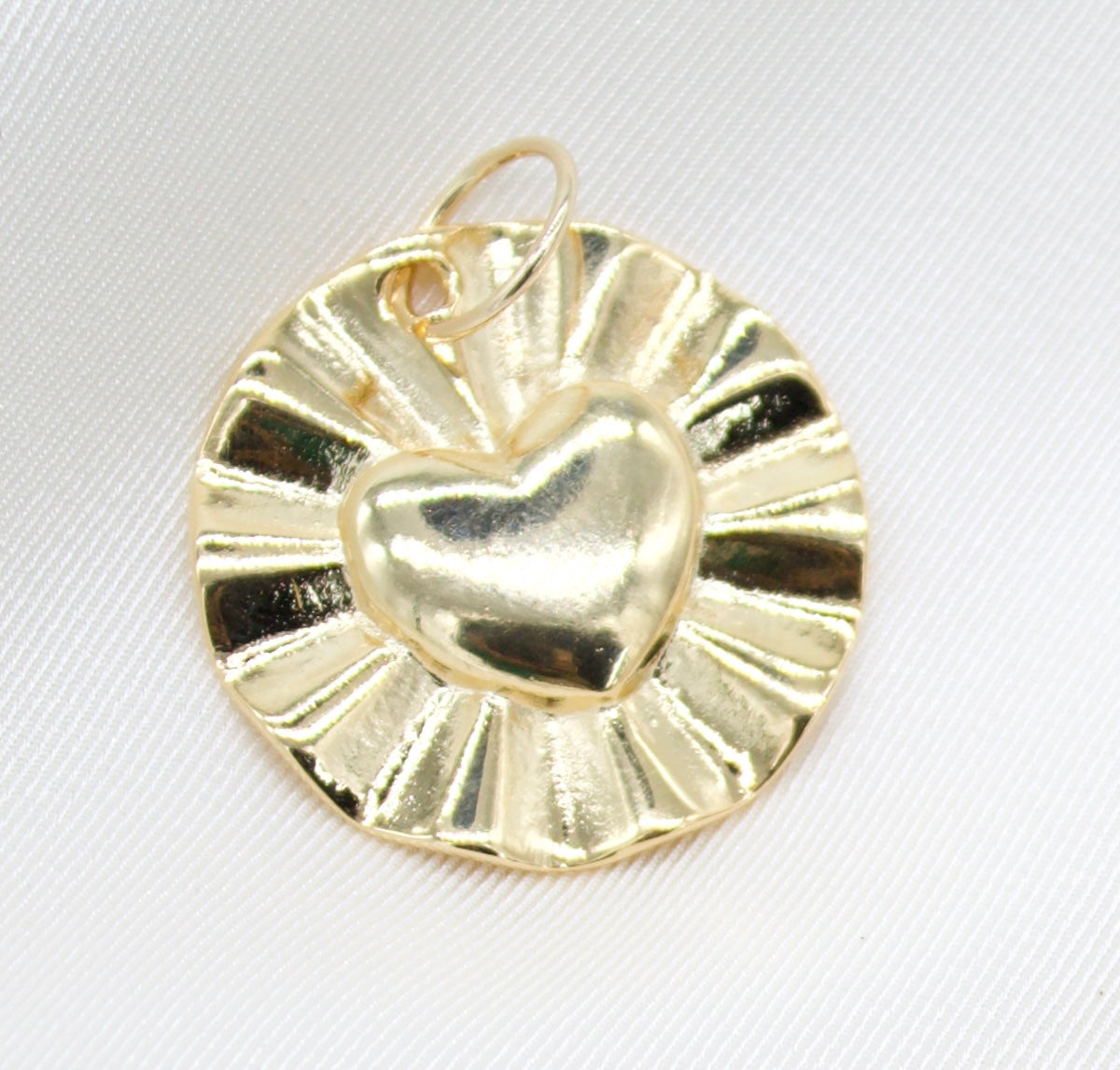 18K Gold Filled Heart Pendant Charm