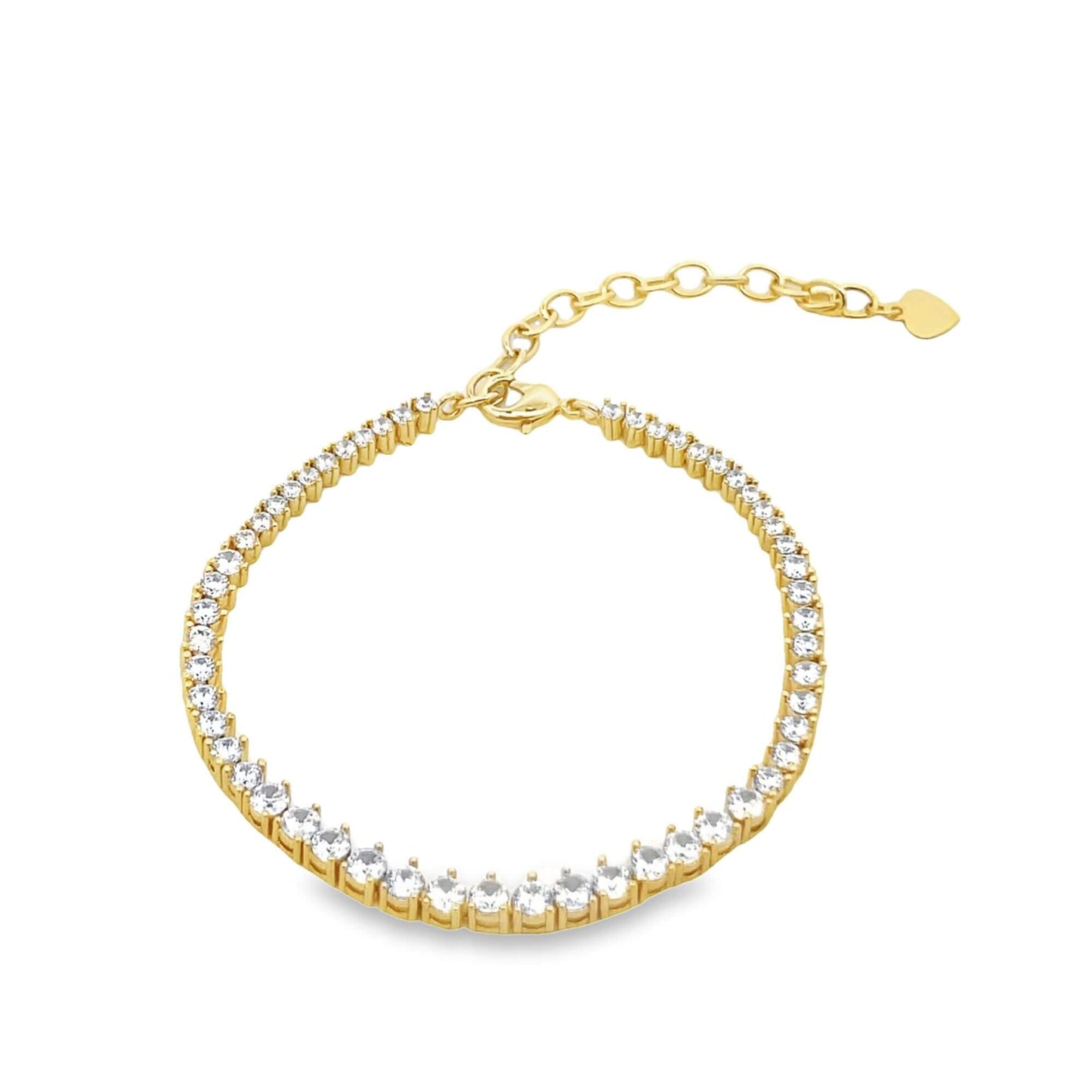 CZ Three Prong Tennis Bracelet (I60)