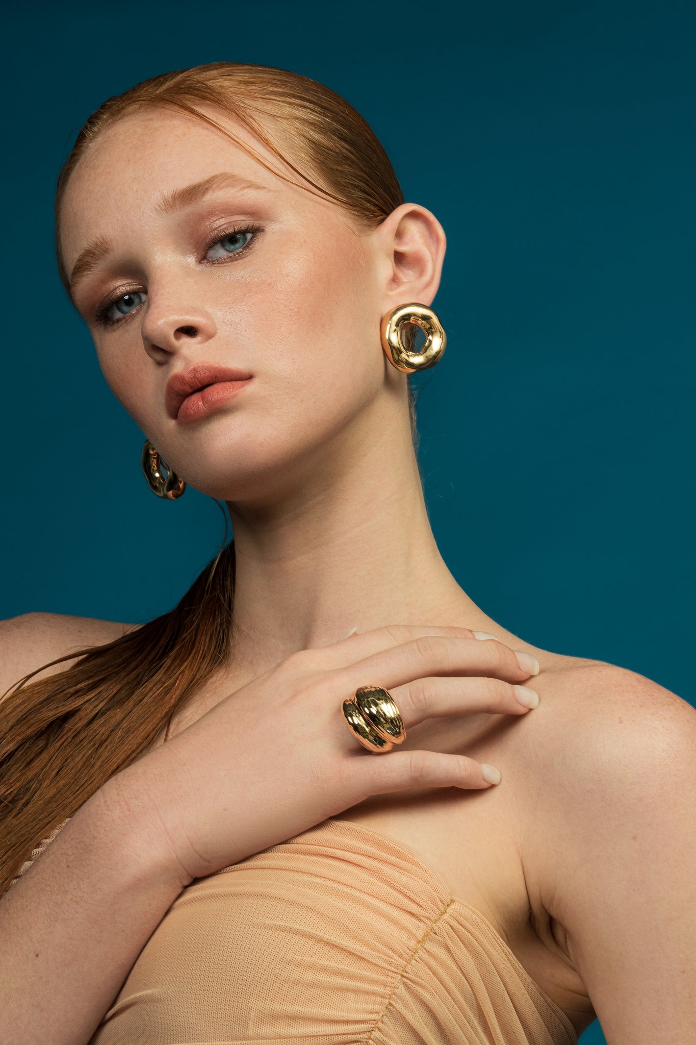 High End Exclusive Maximalist Thick Croissant Dome Ring