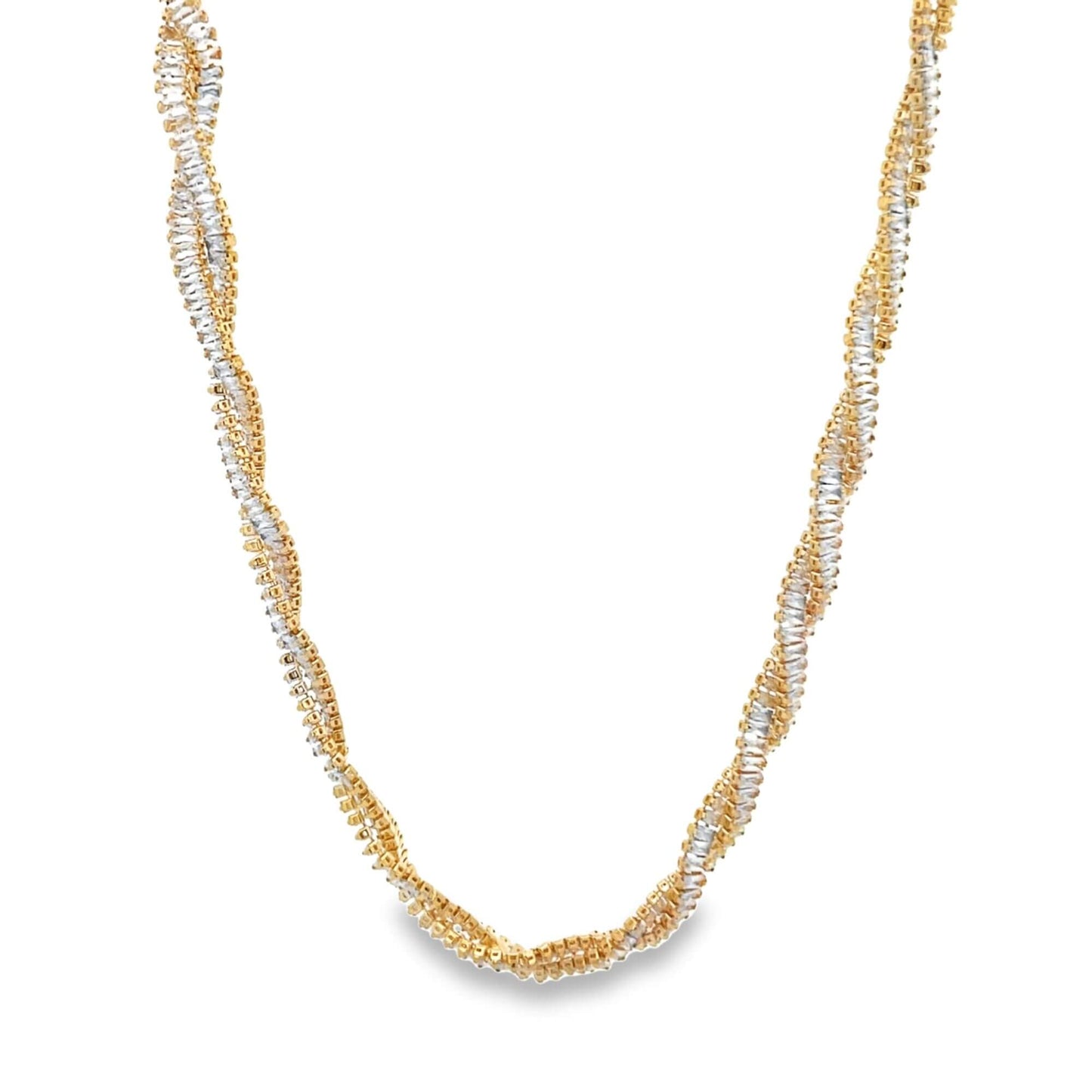 Twisted CZ Baguette Bracelet (I599)