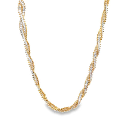 Twisted CZ Baguette Bracelet (I599)