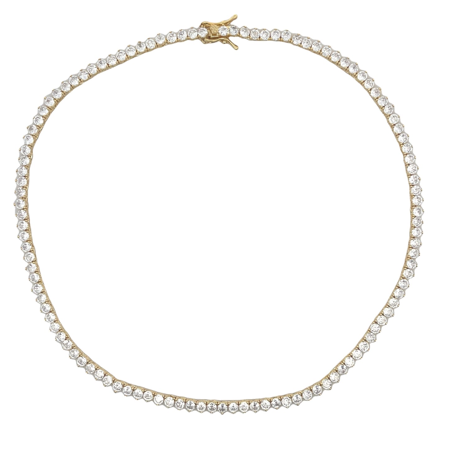 CZ Three Prong Buckle Clasp Tennis Bracelet (I449)