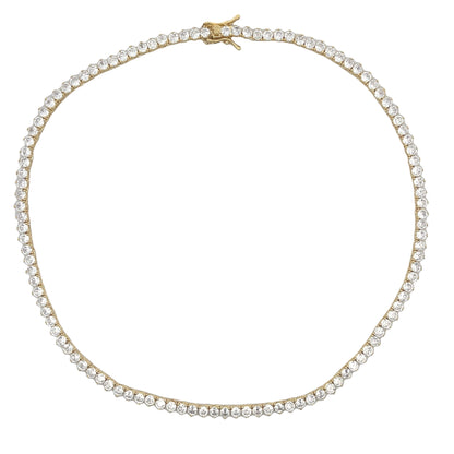 CZ Three Prong Buckle Clasp Tennis Bracelet (I449)