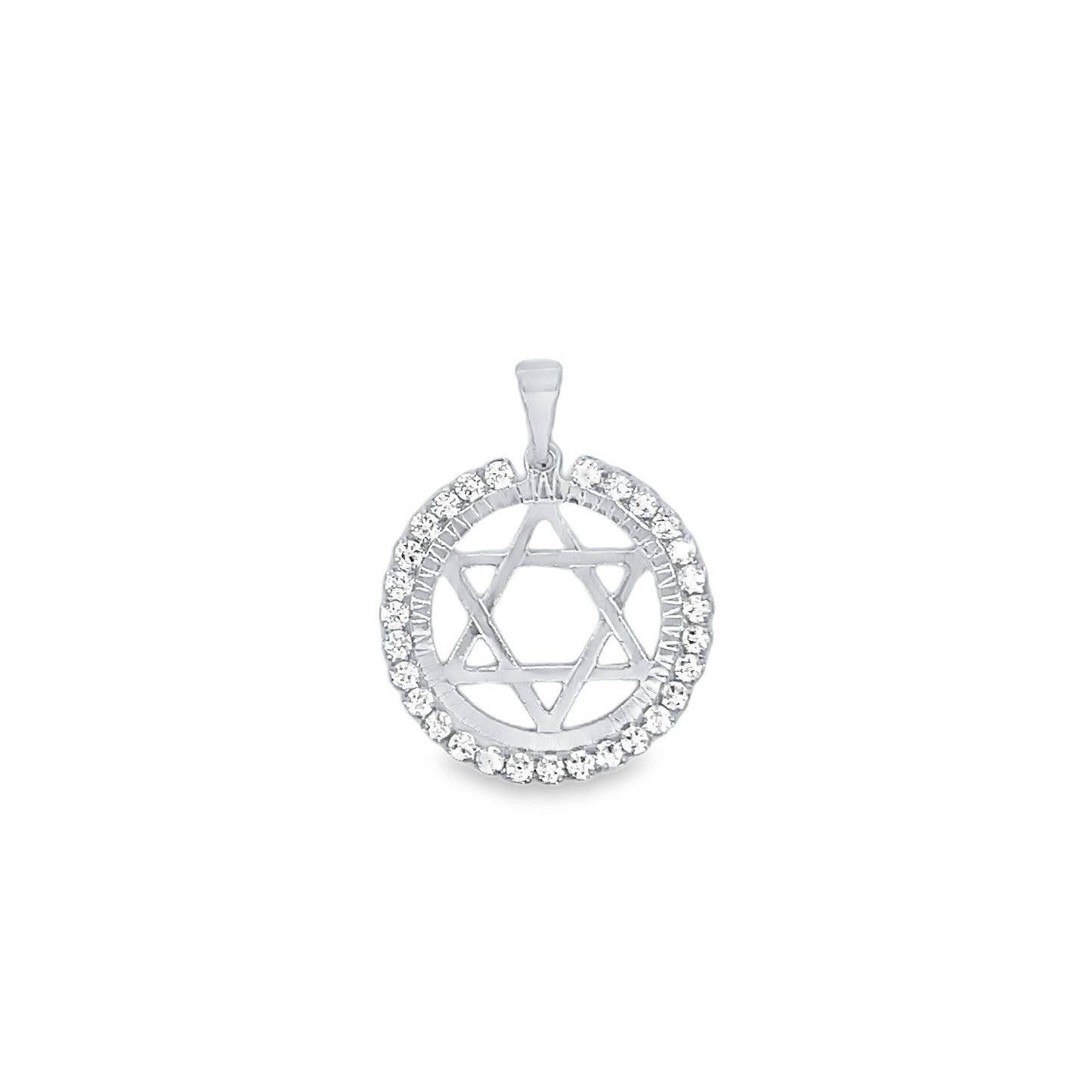 CZ Stone Star of David Pendant