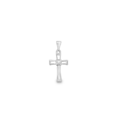 Gold Filled Cross Pendant with CZ Stone - Elegant Crucifix