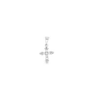 Small Christian Cross Crucifix with CZ Stones