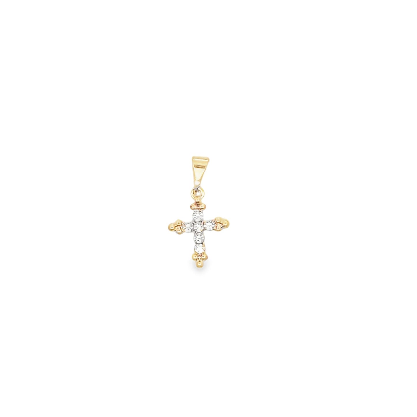 Small Christian Cross Crucifix with CZ Stones