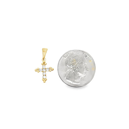 Small Christian Cross Crucifix with CZ Stones
