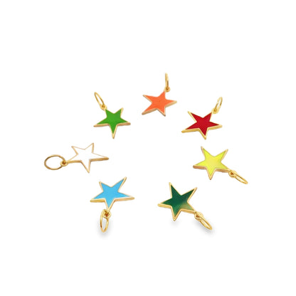 18K Gold Filled Enamel Star Charms (A1)