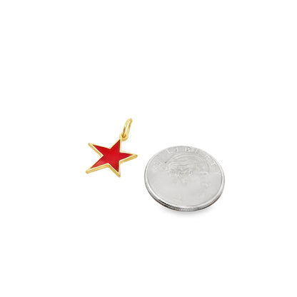 18K Gold Filled Enamel Star Charms (A1)
