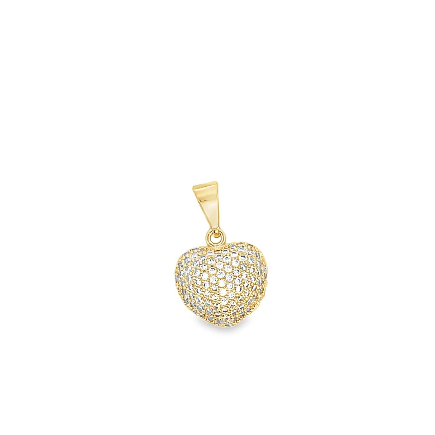 Small Hollow CZ Pave Heart Pendant