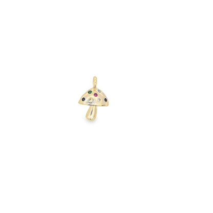 CZ Gold Mushroom Pendant