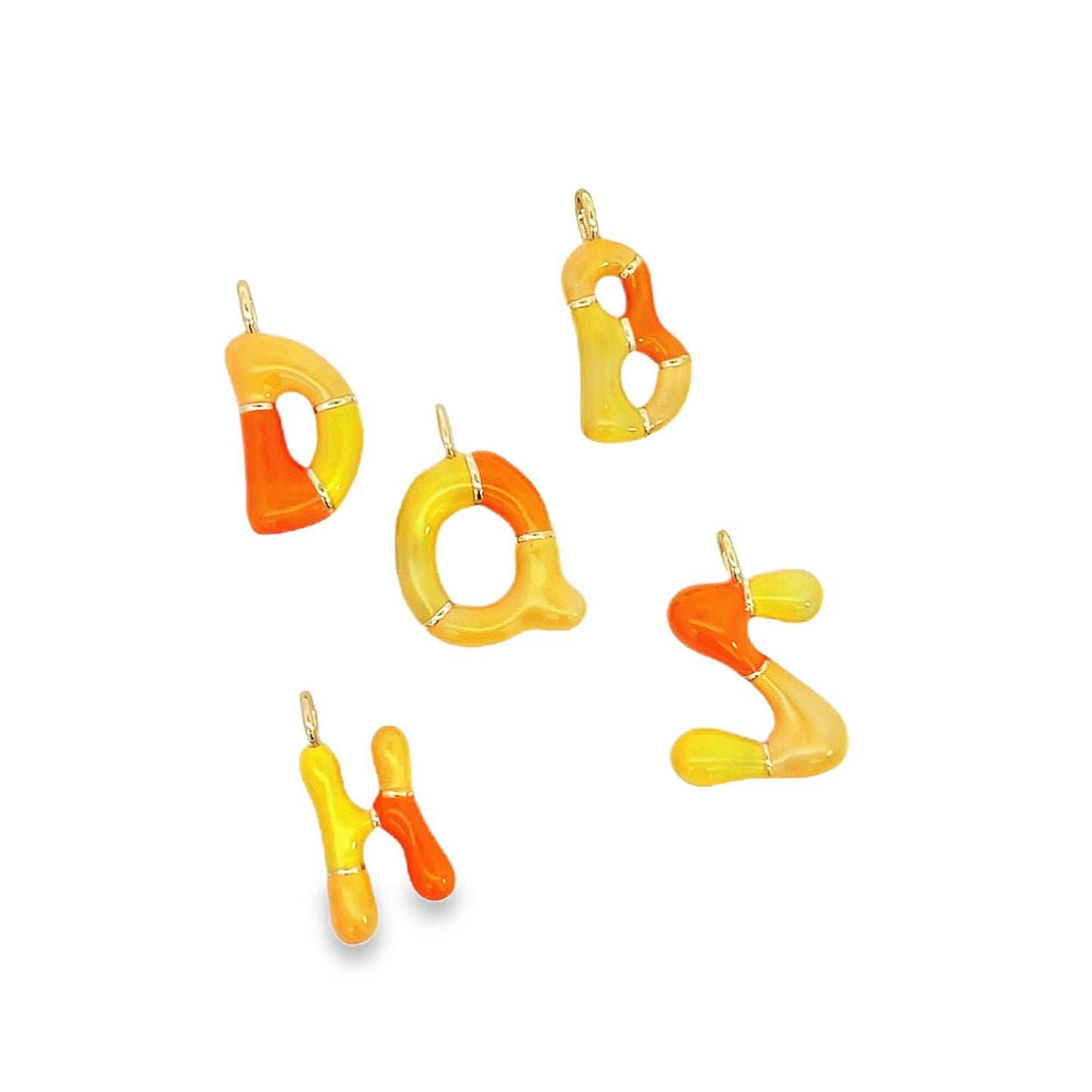 Enamel Colored Tone Cartoon Letter Pendants