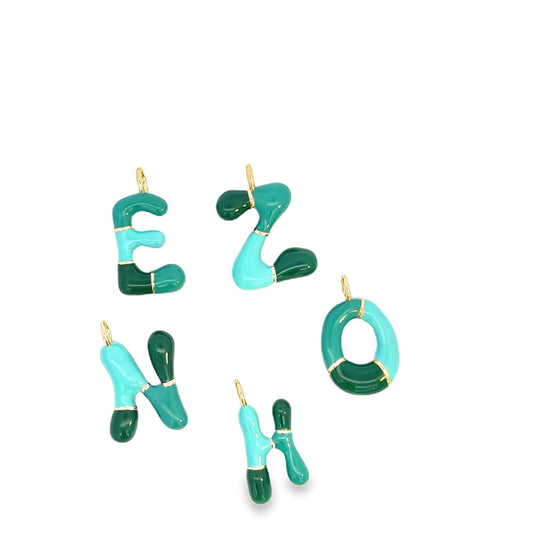 Enamel Colored Tone Cartoon Letter Pendants
