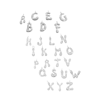 CZ Pave Glimmer Bubble Letter Pendant (A351)