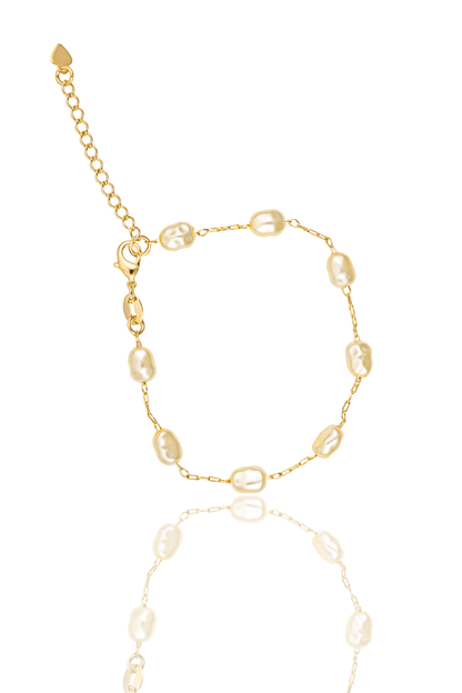 Oval Pearl Linked Bracelet