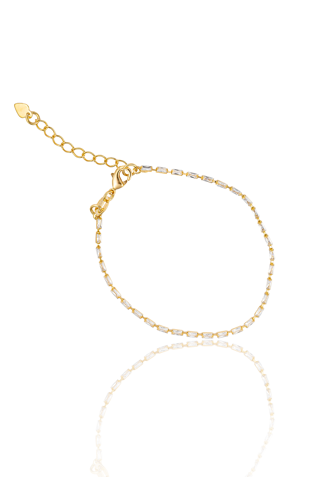 CZ Baguette Link Bracelet