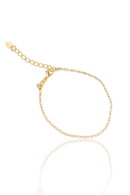 CZ Baguette Link Bracelet
