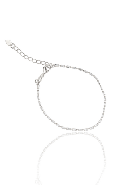 CZ Baguette Link Bracelet