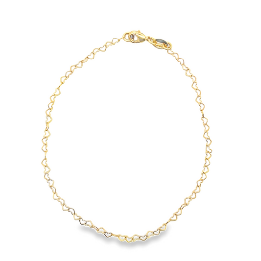 2mm Round Heart Link Shape Bracelet
