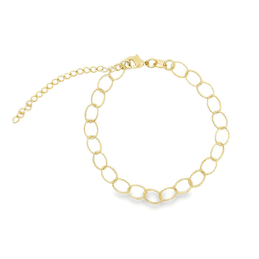 Thin Rope Textured Oval Link Bracelet