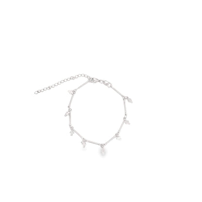 Bar Link Tiny Dangle Cross Charm Bracelet