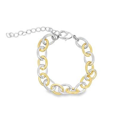 Thick Rolo Two-Tone Link Bracelet