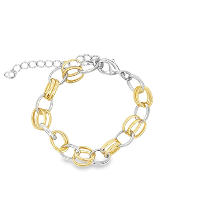 Two Tone Dual Link Rolo Bracelet
