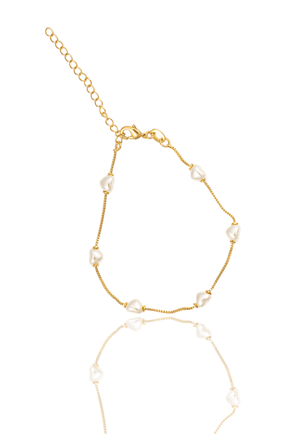 Heart Shaped Pearl Bracelet