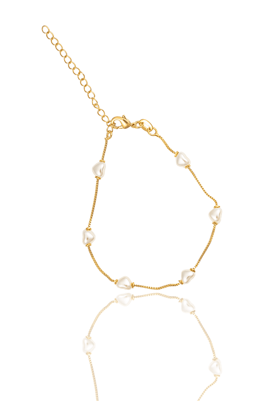 Heart Shaped Pearl Bracelet