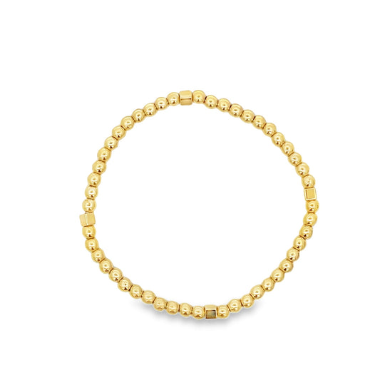 Geometric Square Charm Elastic Bead Bracelet