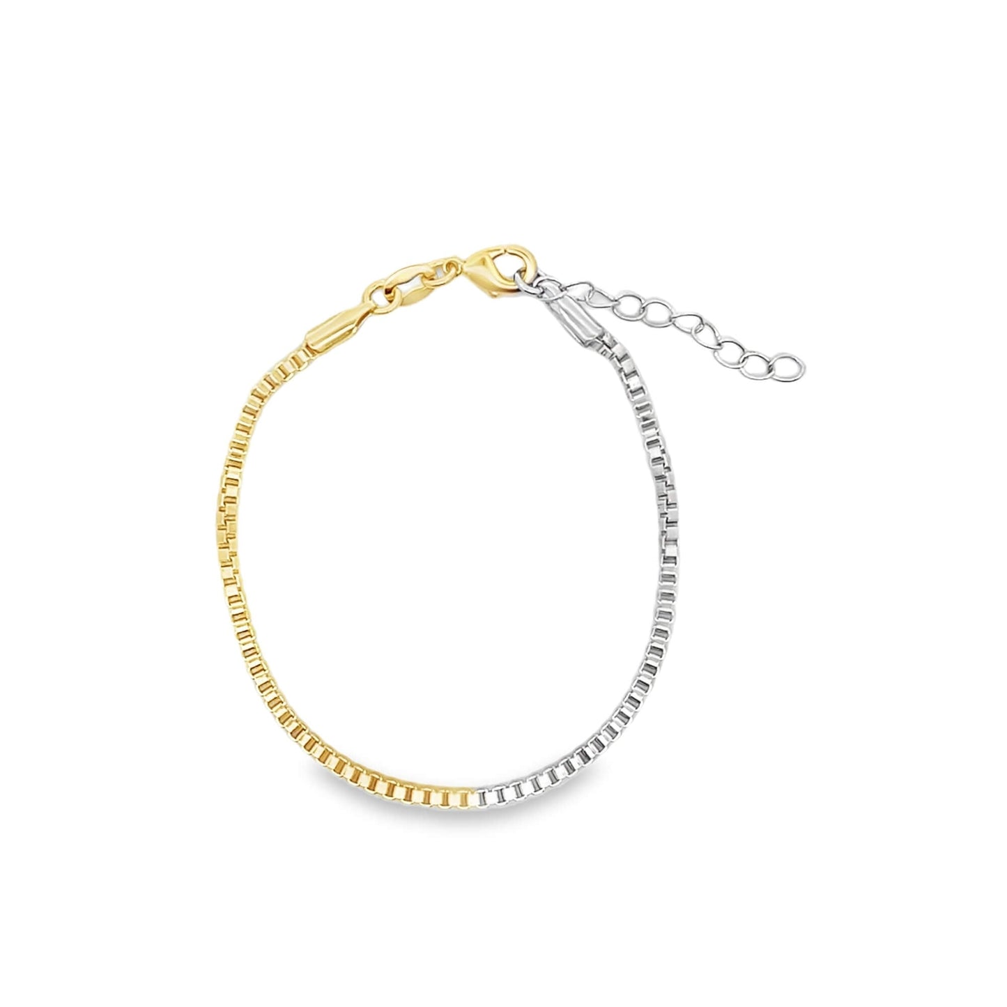 Two Tone 2mm Box Bracelet
