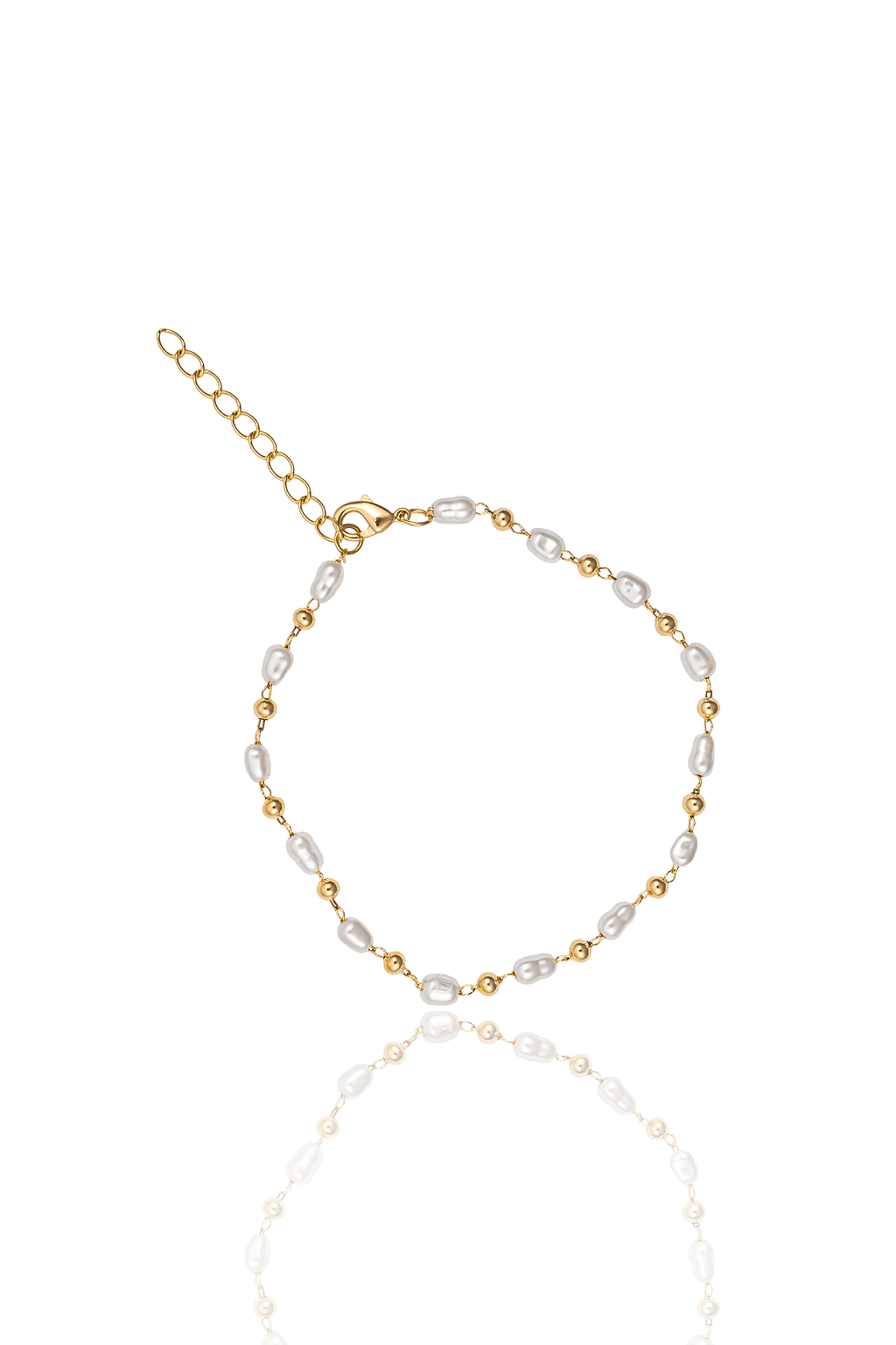 Abstract Pearl Bead Linked Bracelet