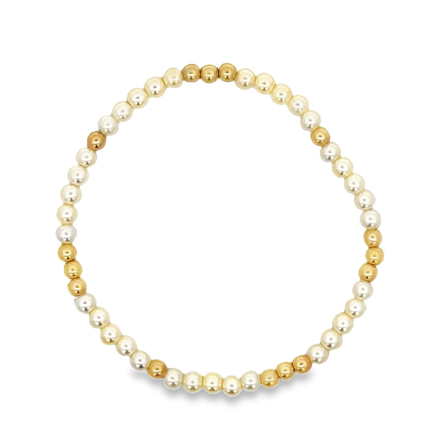 4mm Pearl Part Bead Stretchy Bracelet