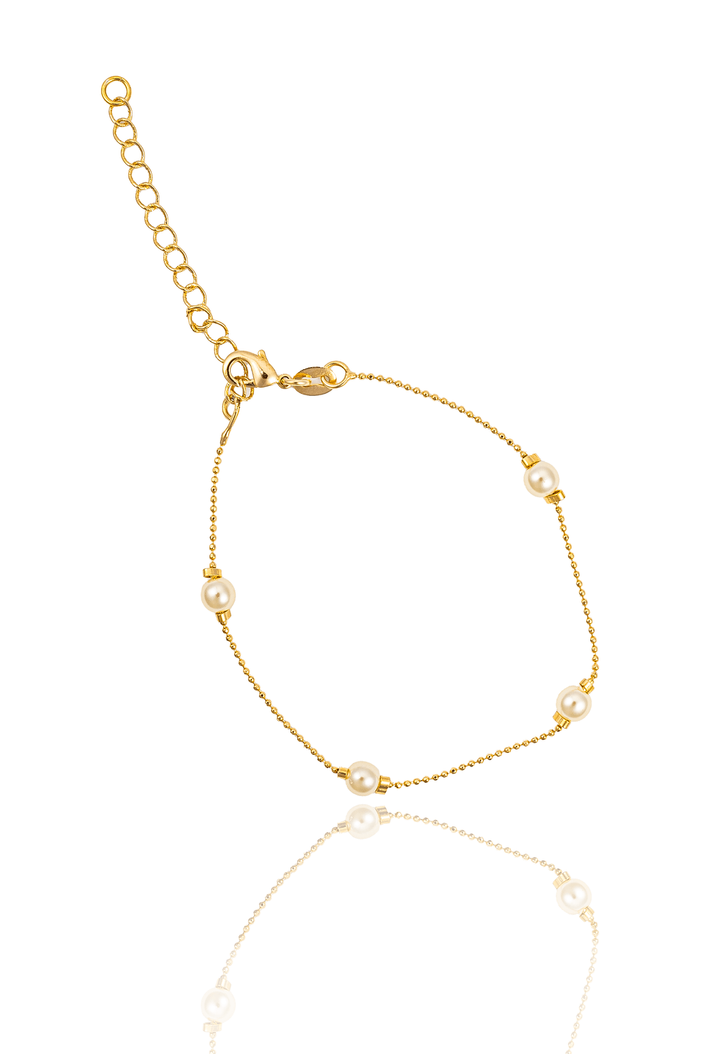 Mini Ball Chain Pearl Accent Bracelet