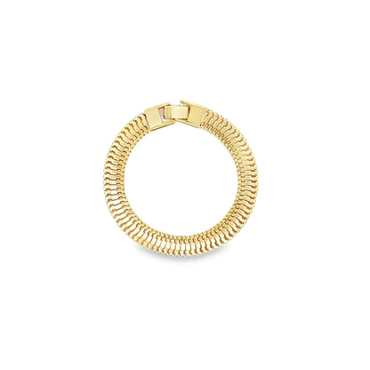 8mm Wide Herringbone Snake Buckle Clasp Bracelet