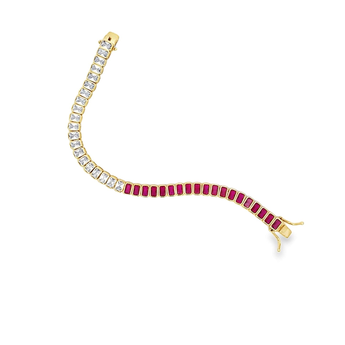 6mm Two-tone Colorful/Clear CZ Tennis Bracelet