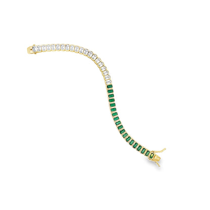 6mm Two-tone Colorful/Clear CZ Tennis Bracelet