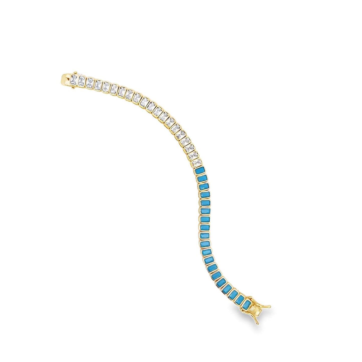 6mm Two-tone Colorful/Clear CZ Tennis Bracelet