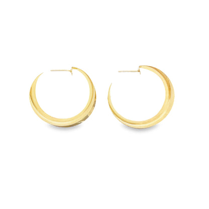 18K Gold Filled Curved Wide Minimalist Hoops (J305-J307)
