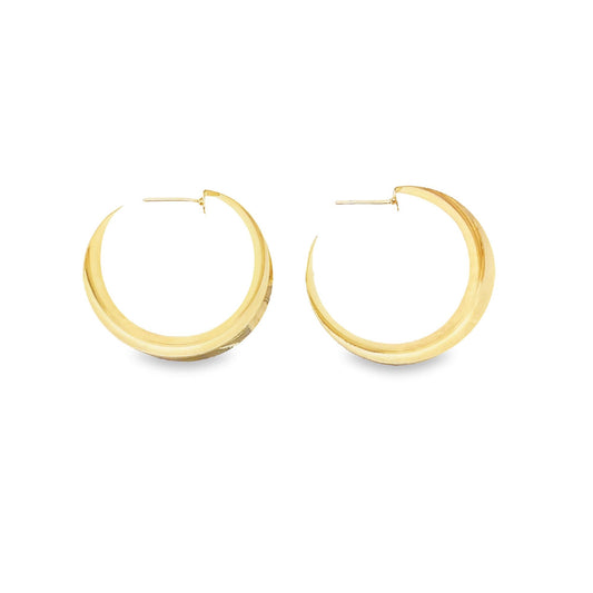 18K Gold Filled Curved Wide Minimalist Hoops (J305-J307)
