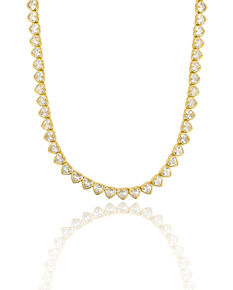 5mm Heart Bezel CZ Tennis Bracelet
