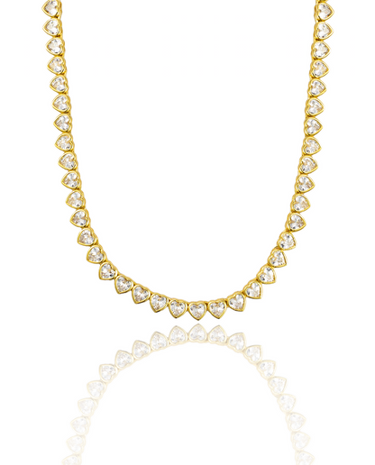 5mm Heart Bezel CZ Tennis Bracelet