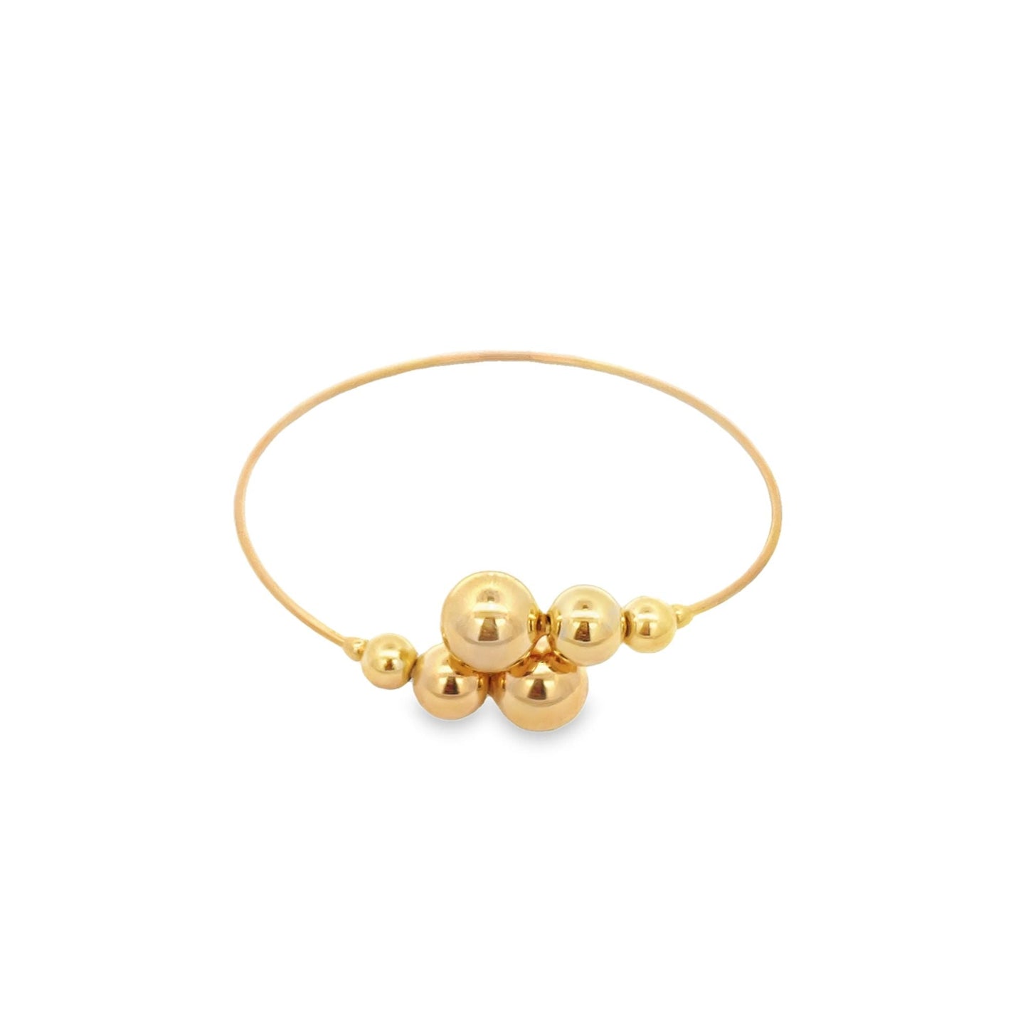 Wrist Cuff Bangle With Gold/Pearls Ball Beads