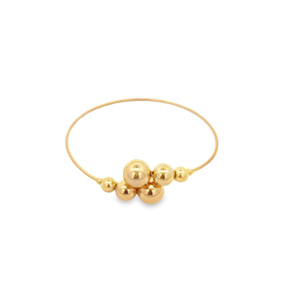 Wrist Cuff Bangle With Gold/Pearls Ball Beads