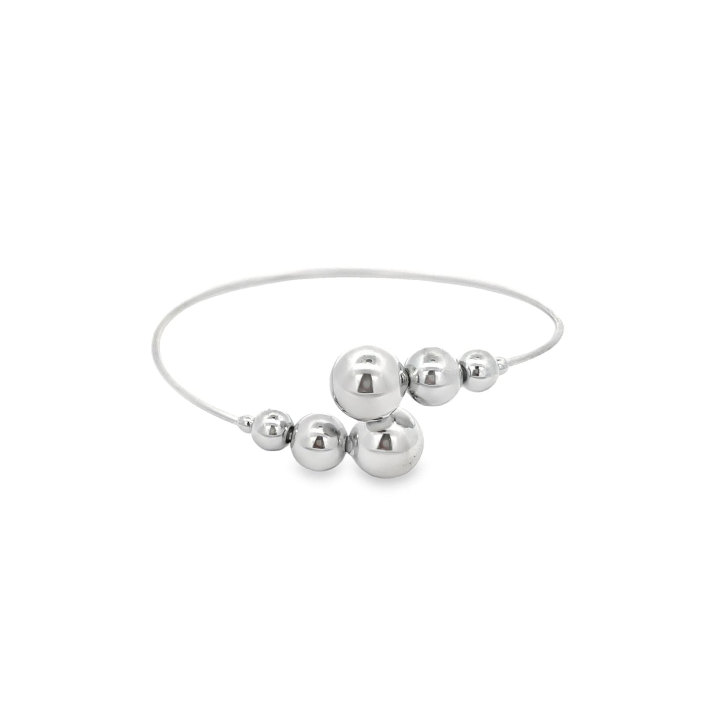 Wrist Cuff Bangle With Gold/Pearls Ball Beads