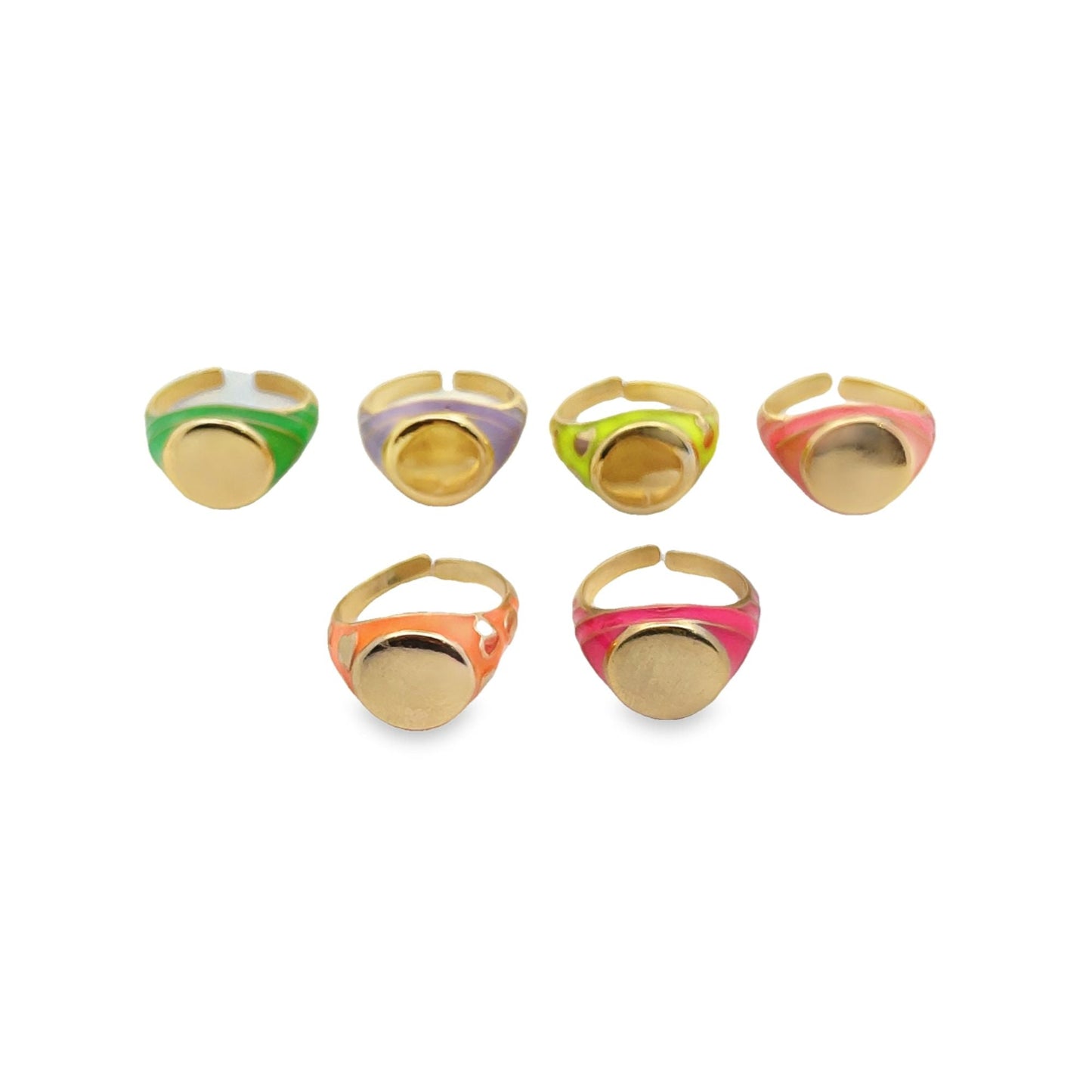 Enamel Ring Adjustable Stackable Rings