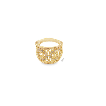 Gold/Rhodium CZ Vintage-Style Ring