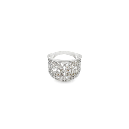 Gold/Rhodium CZ Vintage-Style Ring